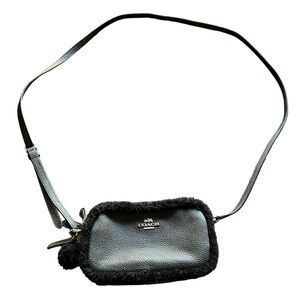 Coach pebbled leather and Sherpa mini crossbody bag